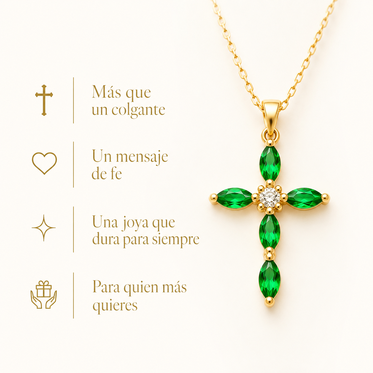 Colgante Cruz de Cristal